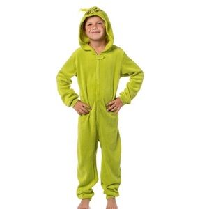 Dr Seuss GRINCH Who Stole Christmas  hooded pajama kids union suit and slippers